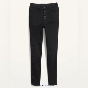 Extra High-Waisted Button-Fly Rockstar 360° Stretch Super Skinny Cut-Off Jeans